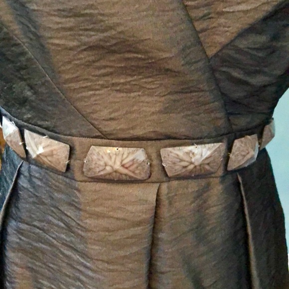 Madison Gray Embellished Waist Dress Sz 12 - Picture 4 of 7